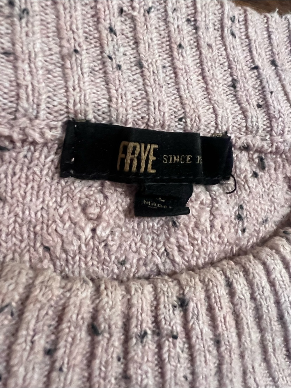 Frye Pale Pink Speckled Crewneck Sweater - Picture 3 of 6